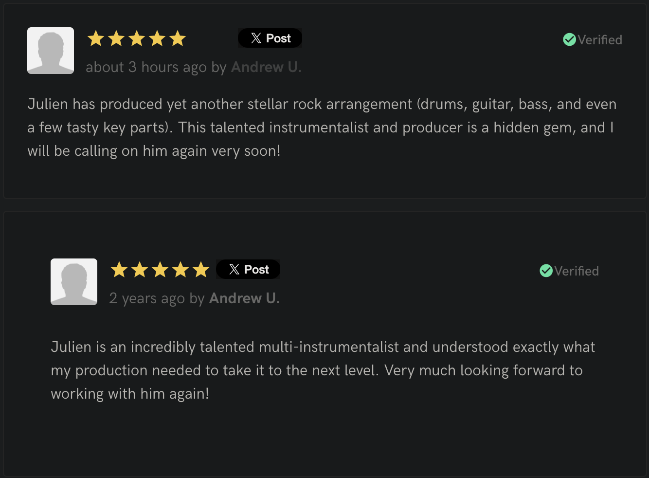 Soundbetter Andrew Review